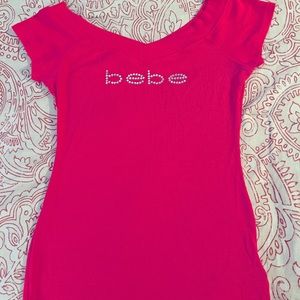 Hot Pink Cap sleeve BeBe Top